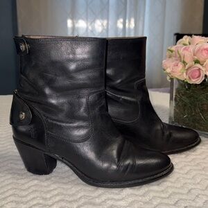 FRYE Jackie Snap Zip Up Leather Heeled Boots size 8
